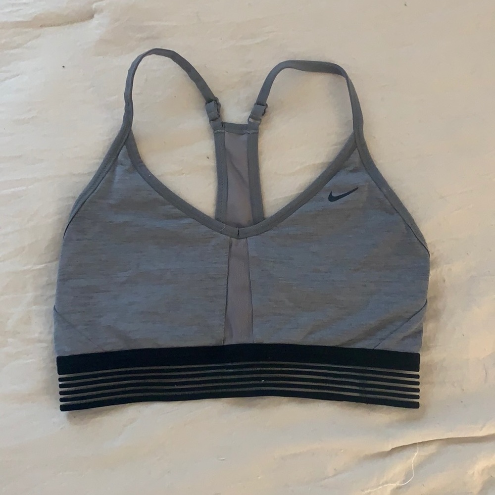 Grey bike sports bra